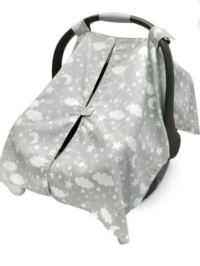 Grey Cloud & Stars Infant Car Seat Cover - Privacy Canopy